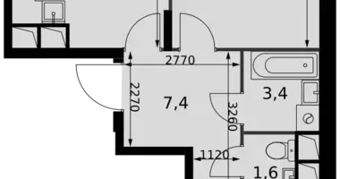 Apartamento 2 habitaciones en Razvilka, Rusia