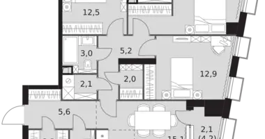 Appartement 3 chambres dans North-Western Administrative Okrug, Fédération de Russie