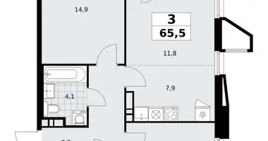 Wohnung 3 zimmer in poselenie Sosenskoe, Russland