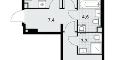 Mieszkanie 3 pokoi w poselenie Sosenskoe, Rosja