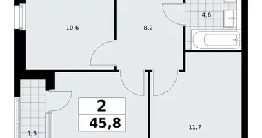 Apartamento 2 habitaciones en South-Western Administrative Okrug, Rusia