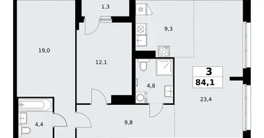 Квартира 3 комнаты в район Коммунарка, Россия