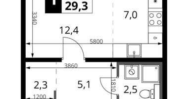 Kawalerka 1 pokój w Chimki, Rosja