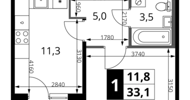 Appartement 1 chambre dans Khimki, Fédération de Russie