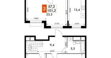 Apartamento 3 habitaciones en Razvilka, Rusia