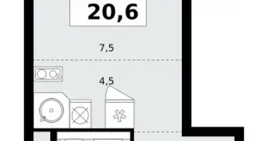 Apartamento 1 habitación en poselenie Sosenskoe, Rusia