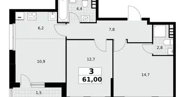 Квартира 3 комнаты в Postnikovo, Россия