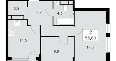 Apartamento 2 habitaciones en South-Western Administrative Okrug, Rusia