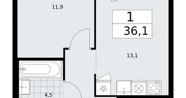 1 room apartment in Troitsk, Russia