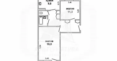 Apartamento 2 habitaciones en Malaryta, Bielorrusia