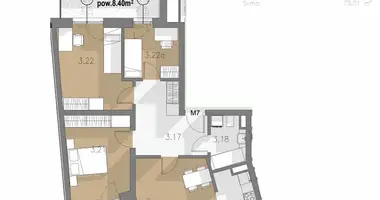 Apartamento 3 habitaciones en Cracovia, Polonia