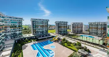 1 room studio apartment with parking, with swimming pool, with surveillance security system in Alanya, Turkey