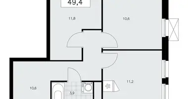 Apartamento 2 habitaciones en Moscú, Rusia