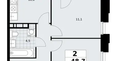 Apartamento 2 habitaciones en poselenie Sosenskoe, Rusia