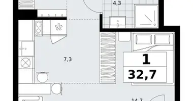 Apartamento 1 habitación en Kommunarka, Rusia