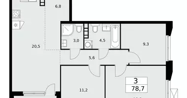 Appartement 3 chambres dans poselenie Sosenskoe, Fédération de Russie