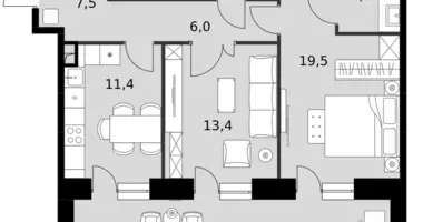 Apartamento 2 habitaciones en North-Western Administrative Okrug, Rusia