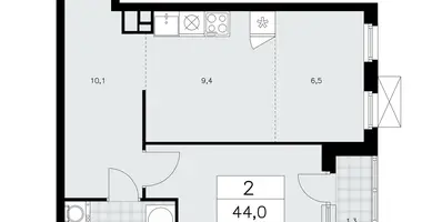 Apartamento 2 habitaciones en poselenie Sosenskoe, Rusia