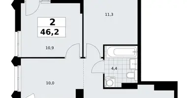 Wohnung 2 zimmer in Troizk, Russland