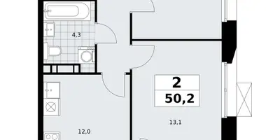 Apartamento 2 habitaciones en poselenie Sosenskoe, Rusia