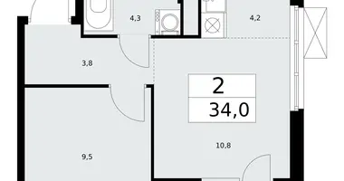 Apartamento 2 habitaciones en poselenie Sosenskoe, Rusia