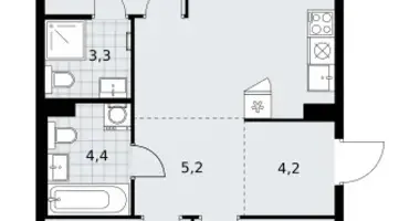 Apartamento 3 habitaciones en Kommunarka, Rusia