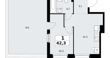 Apartamento 1 habitación en Kommunarka, Rusia