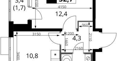 1 room apartment in Khimki, Russia