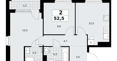Apartamento 2 habitaciones en Kommunarka, Rusia