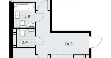 Apartamento 2 habitaciones en poselenie Sosenskoe, Rusia