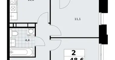 Apartamento 2 habitaciones en poselenie Sosenskoe, Rusia