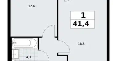 1 room apartment in Troitsk, Russia