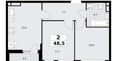 Apartamento 2 habitaciones en South-Western Administrative Okrug, Rusia