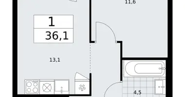 Apartamento 1 habitación en Troitsk, Rusia