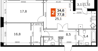 Apartamento 3 habitaciones en Moscú, Rusia
