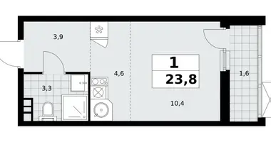 Apartamento 1 habitación en Moscú, Rusia