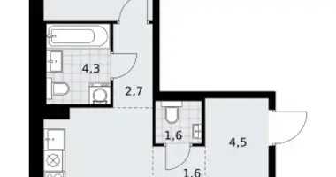 Appartement 2 chambres dans Troïtsk, Russie