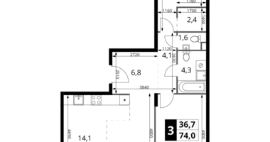 Appartement 3 chambres dans Khimki, Fédération de Russie