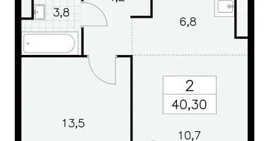 Wohnung 2 zimmer in Südwestlicher Verwaltungsbezirk, Russland