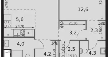 Appartement 2 chambres dans Moscou, Russie