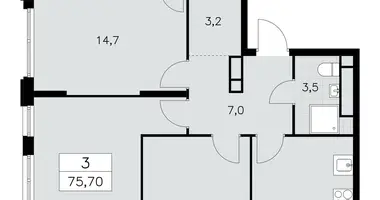 Wohnung 3 zimmer in Südwestlicher Verwaltungsbezirk, Russland