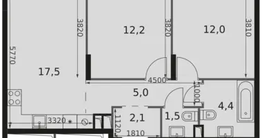 Apartamento 2 habitaciones en Rostokino District, Rusia