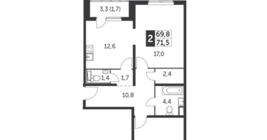 2 room apartment in Leninsky District, Russia