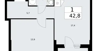 Wohnung 1 zimmer in Troizk, Russland