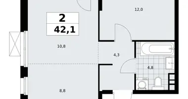 Apartamento 2 habitaciones en South-Western Administrative Okrug, Rusia