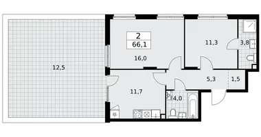 Apartamento 2 habitaciones en poselenie Desenovskoe, Rusia