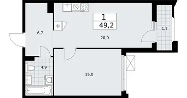 Appartement 1 chambre dans Troïtsk, Russie