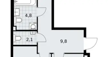 Wohnung 2 zimmer in Troizk, Russland