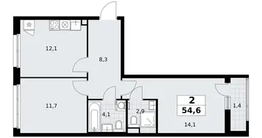 Apartamento 2 habitaciones en Postnikovo, Rusia