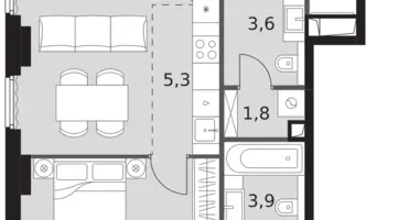 Apartamento 2 habitaciones en North-Western Administrative Okrug, Rusia